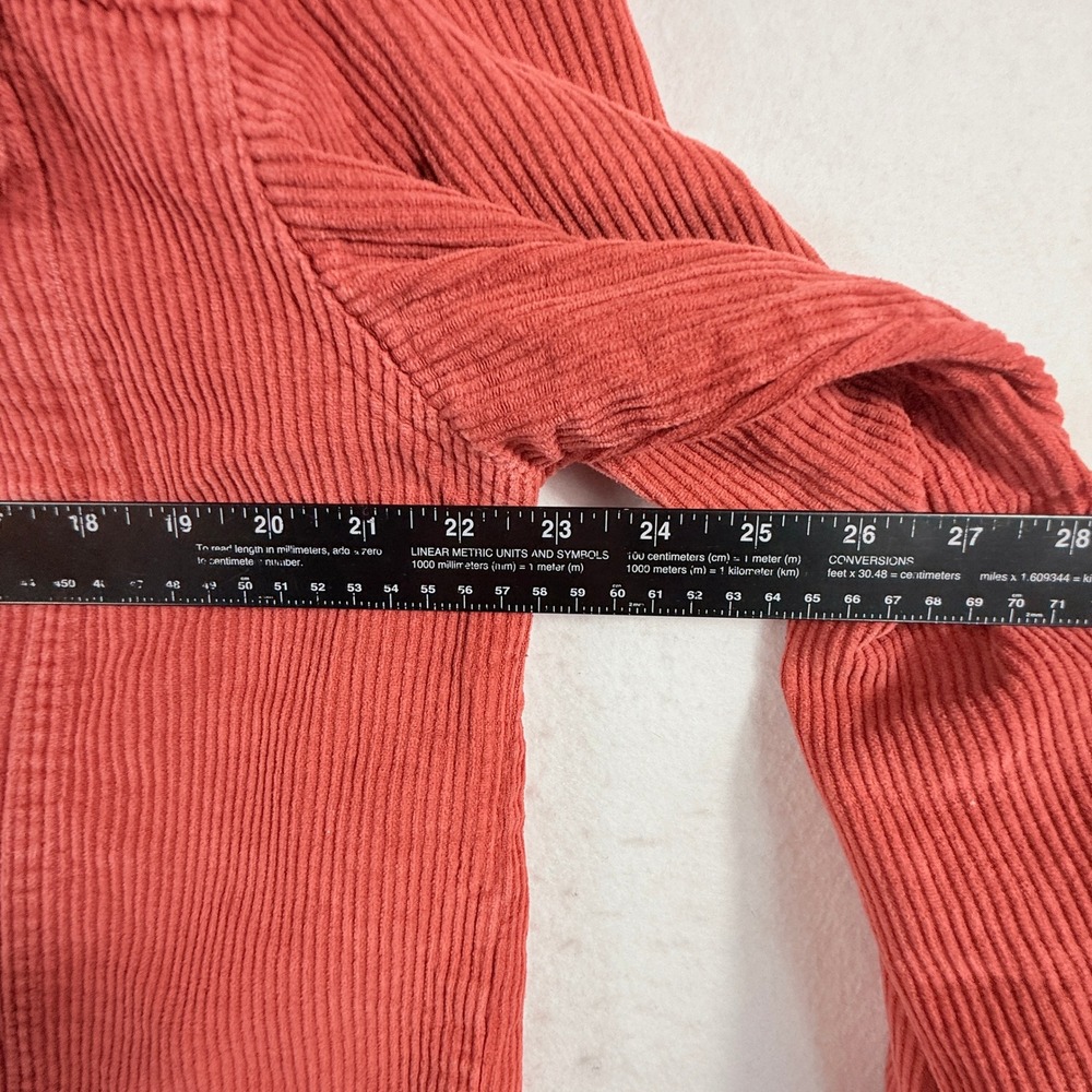 POL Corduroy Jacket Women Medium Rust Orange Raw Hem Boho Shabby Chic - Picture 6 of 9